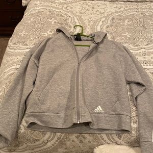 Cute cropped Adidas grey full zip. Only worn twice.   Size M
